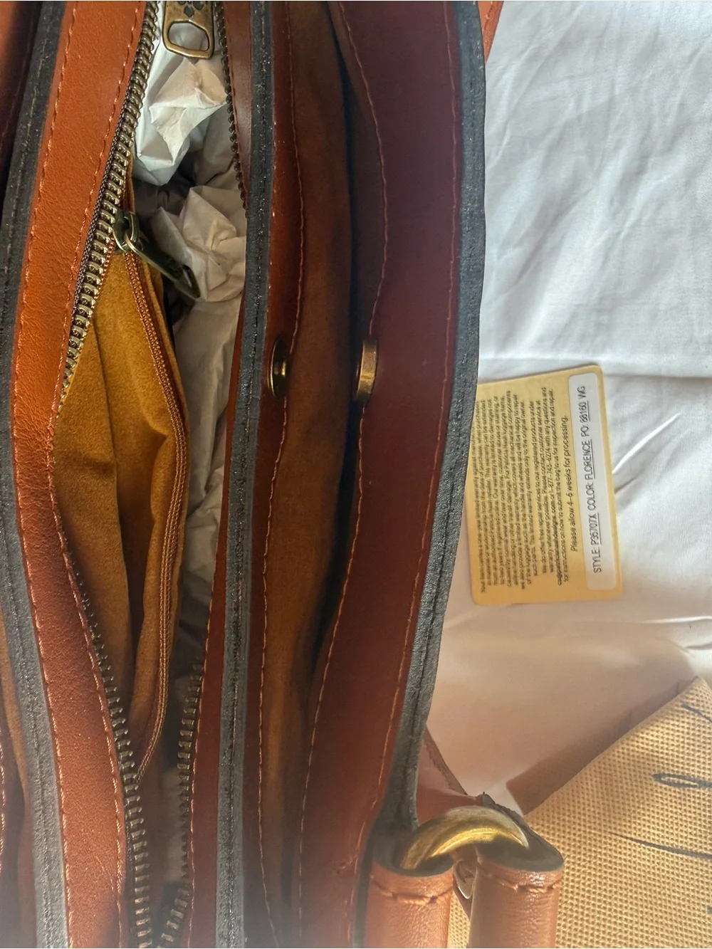 Patricia Nash Brown Embossed Leather Shoulder Bag